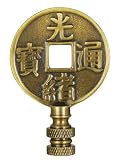 Chinese Coin Bronze Finish Lamp Shade Finial
