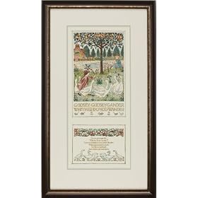 Green Frog Art Hand Colored Framed Art, Goosey Goosey Gander by Green Frog Art