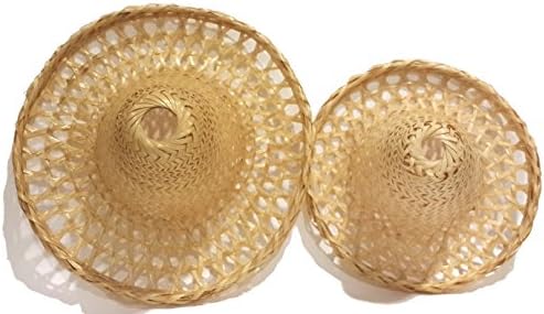 Exotic Elegance Mix Size Mexican Hat Lamp Shade Made of Woven Bamboo Set of 6 (Size M and S)