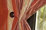 2 Magnetic Wood and Stainless Steel Curtain Clips or Tie Backs