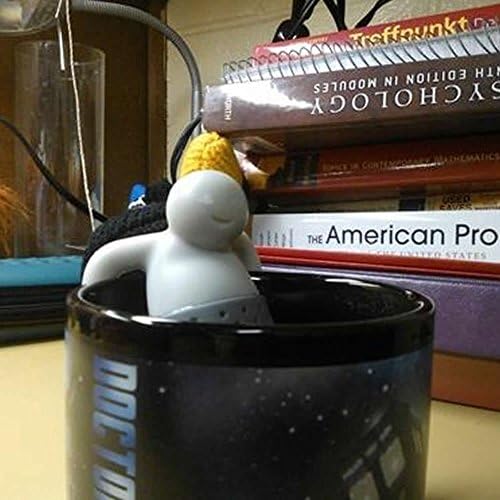 Set of 1 Tea Infuser Strainer Handle with Steel Ball Silicone Leaf Lid Mister TEA Silicone Tea Infuser-grey (grey)