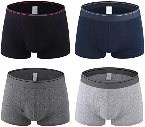 Phero Mens Underwear Super Soft Ventilation Spandex Cotton Boxer Brief 4 Pack