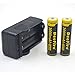 DeeFire® 2 pcs 18650 3000mah 3.7v Li-ion Rechargeable Battery + 1pcs Smart Travel Charger For Flashlight Torch Headlamp Light