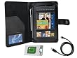 Brand New Stylish Protective Cover Folio Leather Case (Black) for Amazon Kindle Fire Tablet PC (Comes with a Sync/charge USB Cable for the Kindle Fire and a Credit Card Secure Sleeve) - By Abacus24-7