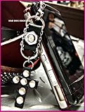 MAD DOG ROCKERSパンク☆ロック系携帯ストラップ：1ナットボルト・スタッズクロス 黒(ブラック)【MADE IN JAPAN(日本製)】
