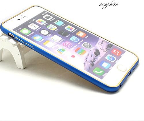 iphone 6S case Aluminum Protective Bumper Frame Maximize Corner Protection from Bumps, Drops and Scrapes Slim Side Protection and 6S case Color Case for iphone 6S (4.7')(Gold+Sapphire blue)