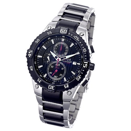 Accurist MB780B Gents Pro Timer Stainless Steel and Black IP Bracelet Watch