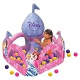 Disney Princess Pink Once Upon A Time Enchanted Fairytale Playland Inflatable Castle with Swirl Ball Pit and 50 Balls