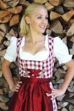 Trachten-Dirndl-Set, 3-teilig, mini, inkl. Schürze,Bluse und Petticoat, Trachtenmode, Rocklänge 50 cm, bordeaux/weiß kariert, Größe 38 Produktbild