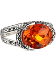 Sajen Sterling Silver Polished 8x10 Celestial Fire Quartz Ring