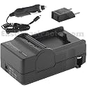 Panasonic PV-GS500 Camcorder Battery Charger (110/220v with Car & EU adapters) - Replacement Charger for Panasonic CGA-DU07, DU14, & DU21