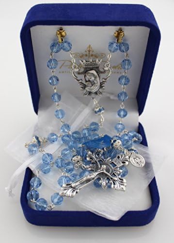 8mm Diamond-Cut Sapphire Crystal Bead Rosary