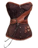 CD-237 - Steampunk Gürtelkorsett mit Brokat und Kettenverzierung
