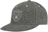 NFL Men's Oakland Raiders End Zone Flat Visor Flex Hat - Tw83Z (Dark Grey, Small/Medium)