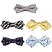 Bundle Monster 5 pc Boys Adjustable Elastic Pre-Tied Bow Tie Accessory Sets
