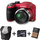 Panasonic Lumix LZ20 Bridge Camera - Red + Case + 16GB Memory Card + AA Battery and Charger (16.1MP, 21x Optical Zoom) 3 inch LCD