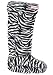 Hunter Kids Zebra Print Fleece Welly Sock - Zebra