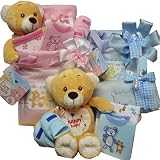 Sweet Baby Diaper Bag Gift Basket with Teddy Bear - Pink Girl