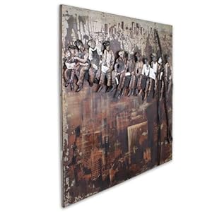 Phoenix Company 397 Tableau m&eacute;tallique en 3D Motif d&eacute;jeuner au