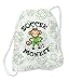 Maisy Monkey Drawstring Bag Soccer Green