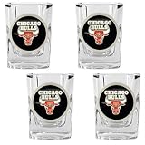 NBA Chicago Bulls Four Piece Square Shot Glass Set