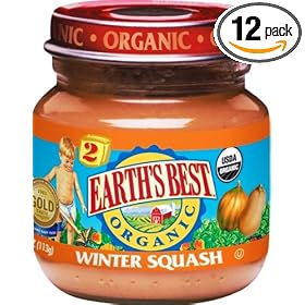 Earth's Best Organic 2nd Winter Squash, 4 Ounce Jars (Pack of 12)