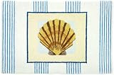 Homefires Accents Pinstripe Clam Shell Indoor Rug, 22-Inch by 34-Inch