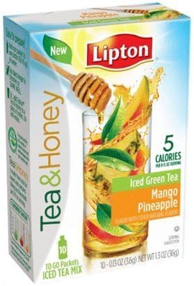 Lipton To Go Stix Iced Green Tea Mix, Tea and Honey, Mango Pineapple, 10Count (Pack of 12) by Lipton Soup [Foods]