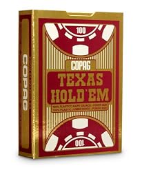 Copag Texas Hold'em Poker Size Jumbo Index Plastic Playing Cards (Burgundy)