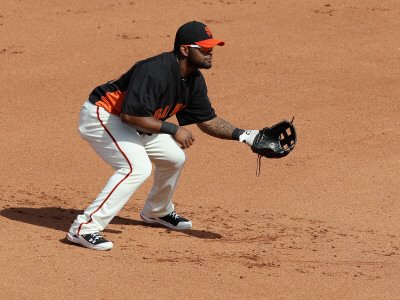 Chicago Cubs v San Francisco Giants, SCOTTSDALE, AZ - MARCH 01: Pablo Sandoval Photographic Poster Print by Christian Petersen, 9x12