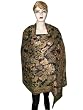 Antique Dark Black Leaf Floral Design Reversible Jamwar Pashmina Shawl