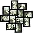 Adeco [PF0206] Decorative Black Wood Wall Hanging Collage Picture Photo Frame, 12 Openings, 4x6"