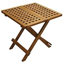 Outdoor Interiors 10070 Eucalyptus Folding Side Table, Fully Assembled