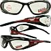 Falcon Motorcycle Foam Padded Sunglasses Red Frame Clear Lenses