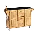 Kitchen Cart with Granite Top - Natural/ Black (Large)