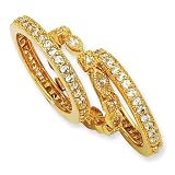 Gold-plated Sterling Silver CZ Eternity Three Ring Set