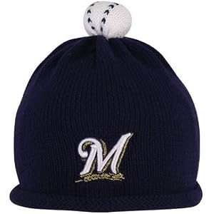 New Era Milwaukee Brewers Infant Navy Blue T-Ball Beanie