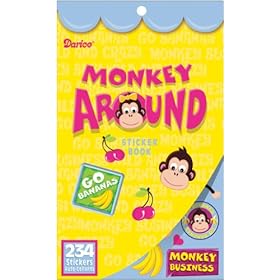  Velvet Sticker Book, Monkey Around, 234 Stickers