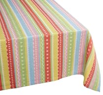DII Easter Egg Stripe Jacquard Tablecloth