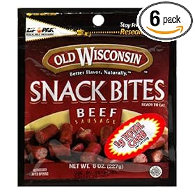 Old Wisconsin Beef Snack Bites, 8-Ounce Pouches (Pack of 6)