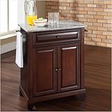 Crosley Furniture Newport Solid Granite Top Kitchen Island in Mahogany