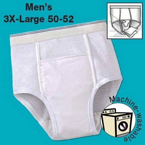 Discreet Machine Washable Men's 3XL Incontinence Briefs