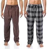 Noble Mount Mens 100% Cotton Flannel Lounge Pants 2-Pack - Many Patterns Available