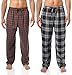 Noble Mount Mens 100% Cotton Flannel Lounge Pants 2-Pack - Many Patterns