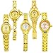ThaiTime 5pcs New Golden Fashion Women Girls Quartz Wrist Watches