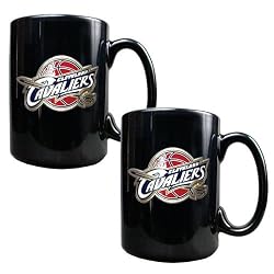 Cleveland Cavaliers NBA 2pc Black Ceramic Mug Set - Primary Logo by Great American Products