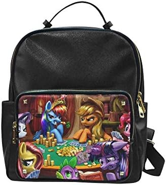 YeYeYe Custom Creative Design My Little Pony Shoulders Backpack Custom High School Students Backpack for Travel or Party 8.67(L) x 4.33(W) x 12.24(H) inch