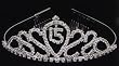 Quinceanera Tiara - Silver Toned - 2 and 1/4in.