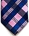 Retreez Plaid Check Patterns Woven Microfiber Skinny Tie - Pink and Blue