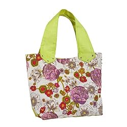 Olive N Figs Floral Spring Sequined Jute Handbag/Tote